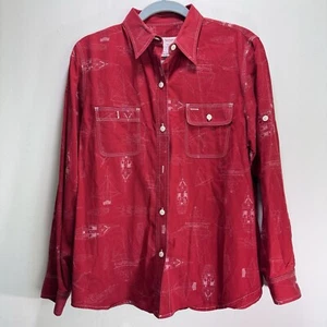 Vintage Ralph Lauren USRL Marine Division Button Down Shirt Size L Red Maritime - Picture 1 of 10