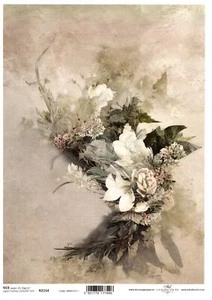 Reispapier A4 Strohseide Decoupage Serviettentechnik Blumen Blüten Vintage R2154 - Bild 1 von 1