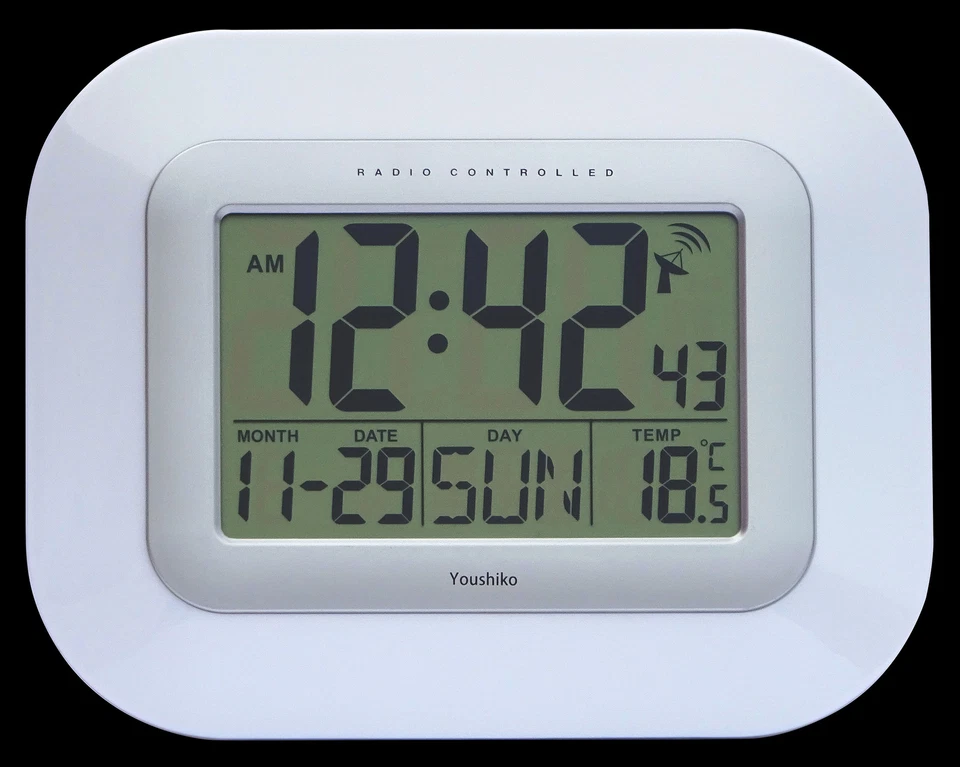 Radio Controlled Wall Clock or Desk Clock  Large LCD UK & Ireland Version - Image 1 of 4