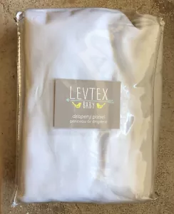 Levtex Baby Drapery 1 Panel Blackout Curtain 52in x 84in White Cotton Blend NEW - Picture 1 of 5
