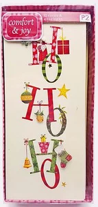 Weihnachtskarten Santa Ho Ho Ho 3D Akzent 10ct Neu - Bild 1 von 2