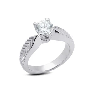 Anillo de compromiso solitario vintage de platino con diamantes naturales redondos D SI2 2,55 quilates - Imagen 1 de 9
