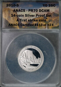 2010-S Silver Am. Beautiful Yosemite 25C Proof ANACS 1st Strike PR70DCAM *169