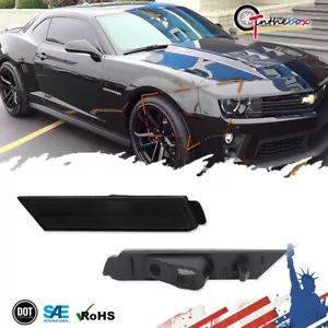 Carcasas de luz marcadora frontal con lente ahumada GTINTHEBOX para Chevy Camaro 2010-15 - Imagen 1 de 8