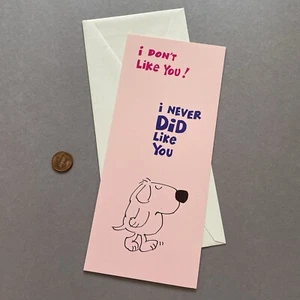 Vintage Grußkarte Laff Lines Comic Hund Liebe Valentinstag Crush Cartoon Humor - Bild 1 von 3