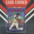 2022 Topps Heritage Blue Sparkle Chrome Sp Christian Yelich #123 Brewers