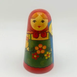 Bambola russa nidificazione in legno sigillata dipinta a mano matrioska made in Russia 1992 - Foto 1 di 9