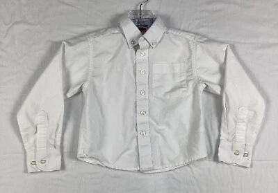 Izod 男孩长袖纽扣纯色白色牛津衬衫 M/M 5 码常规 — 第 1/4 张图片