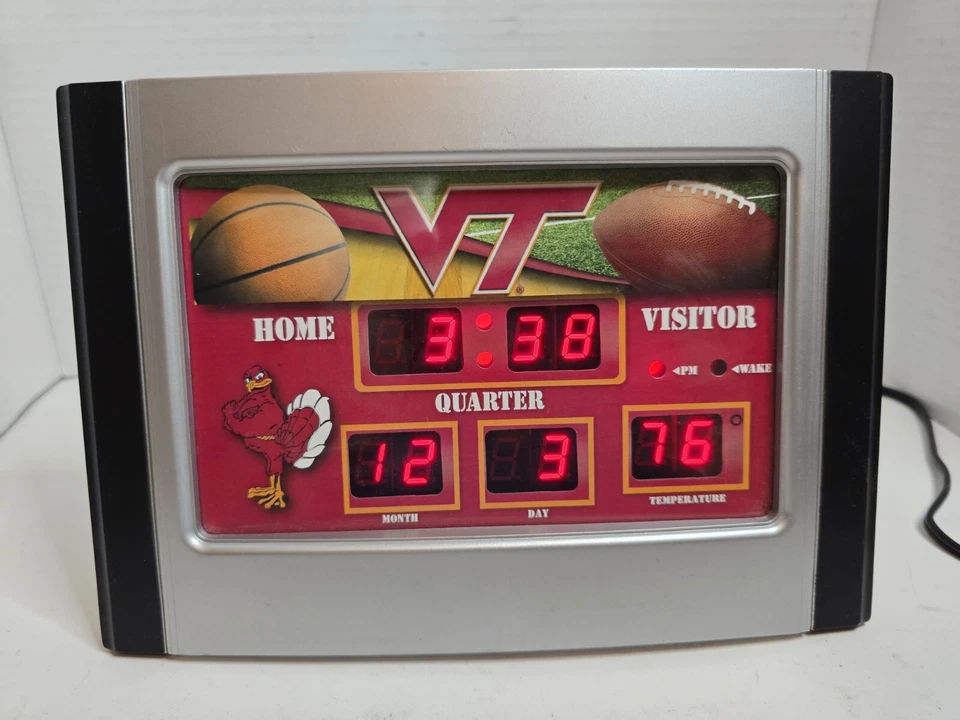Virginia Tech Hokies Scoreboard Format Alarm Clock - NCAA Mancave Football  Foto 1 de 2