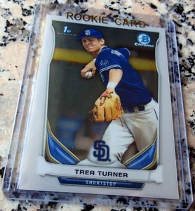 TREA TURNER 2014 Bowman CHROME #1 Draft Pick 1st TRUE Rookie Card RC NLDS🔥🔥🔥$ - Picture 1 of 2