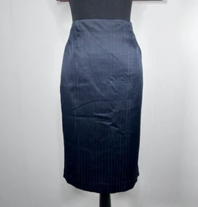 Signature by Larry Levine Pencil Skirt Women's 10 Blue-ish Black Striped Office - Picture 1 of 14