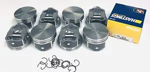 SILVOLITE Flat Top Pistons Set/8+MOLY Rings for Chevy 4.8L 5.3L LS FLOAT PIN STD - Picture 1 of 10