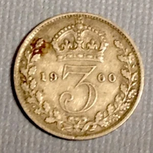 1900 Großbritannien Victoria Silber Threepence - KOSTENLOSER US-VERSAND CD - - Bild 1 von 2