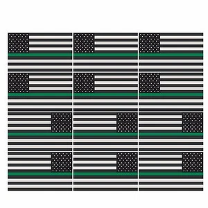 Calcomanía de bandera tenue línea verde delgada de 12 - 2" pegatina espejada militar caída RL - Imagen 1 de 1