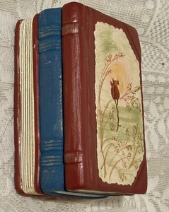Scatola portagioie vintage libri finti con foto corteggiamento topi in campo decorazione casa ceramica - Foto 1 di 8