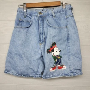 Vintage Mickey Unlimited By Jerry Leigh Mickey Mouse Denim Shorts Womens Size 29 - Picture 1 of 9