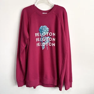 Peloton Sweatshirt M Everyday Oversized Crewneck Pink Floral Logo Bike NEW - Picture 1 of 10