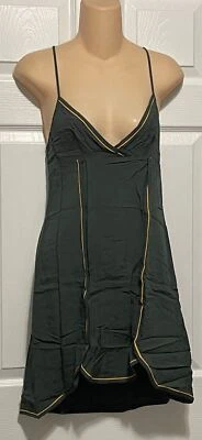 La Perla Belinda S Short Chemise Slip Nightgown Olive Green - Image 1 of 2