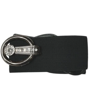 Cinturón ancho elástico Y2K para mujer hebilla de estrás cinturón de moda talla única brillante Foto 1 de 4