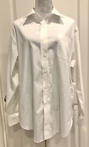 Vtg Lauren Ralph Lauren White Button Down Broadcloth Shirt Sz 17 34/35 Work Wear