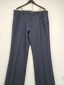 Wrangler 82NV Navy Blue Cowboy Flat Front Mens 40x32 Western Grandpa Dress Pants - Picture 1 of 12