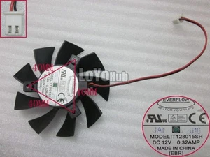 EVERFLOW T128015SH 12V 0.32A 2wire graphics card fan EBR 2-Pin 75mm - Picture 1 of 2