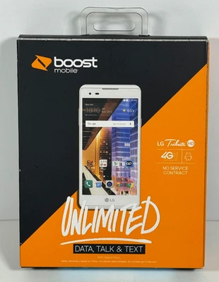LG Tribute HD White 16GB Boost Mobile 4G LTE Prepaid Phone - BRAND NEW / SEALED - Image 1 of 4