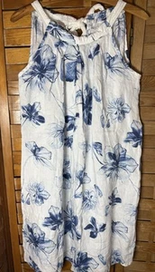 Bellambia M 40”+ Around L 37” Floral Linen Sundress Made In Italy Fun Sleeveless - Picture 1 of 9