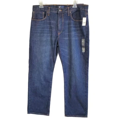 Gap Jeans Denim Blue Mens 38x30 Straight Leg Mid Rise Pants Casual Gorpcore New - Image 1 of 4