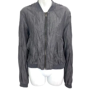 BDG Urban Outfitters graue Damen-Bomberjacke mit durchgehendem Reißverschluss Größe Large - Bild 1 von 16