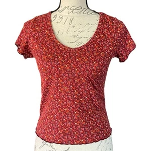 Olivia Rae EUC Red Floral Shirt Size Small - Picture 1 of 2
