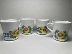 Corning Corelle Sunsations Sunflower Coffee/Tea Mugs (4) USA - Picture 1 of 12
