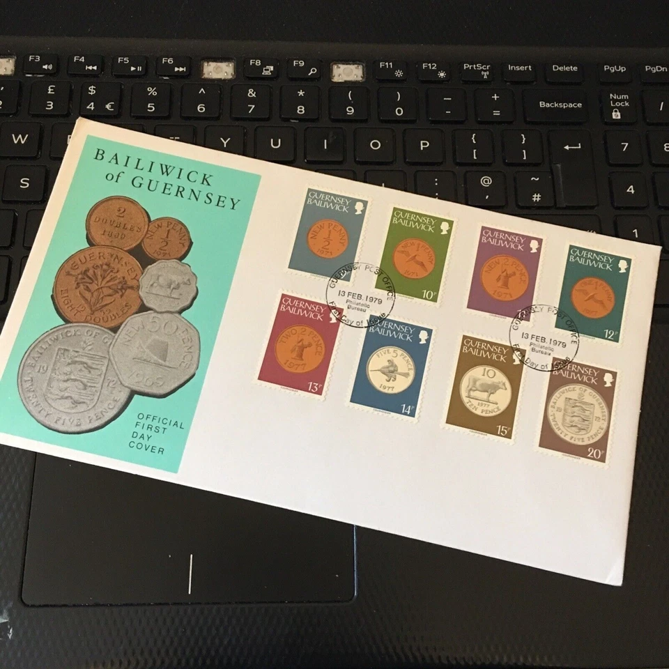 Guernsey First Day Cover 1979 Definitive Coins 9p To 20p FDC - Image 1 of 1