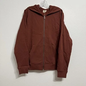 NWT Pact Dark Red Organic Cotton Full Zip Long Sleeve Hoodie Unisex Size M - Picture 1 of 9