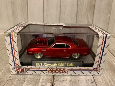 M2 Machines Ground Pounders 1971 Plymouth HEMI Cuda Red 1/64 Die Cast Car - Image 1 of 4