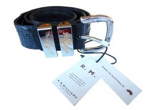 RM Williams Australia Men's New Black Saltwater Crocodile Leather Belt - W38 - Bild 1 von 10
