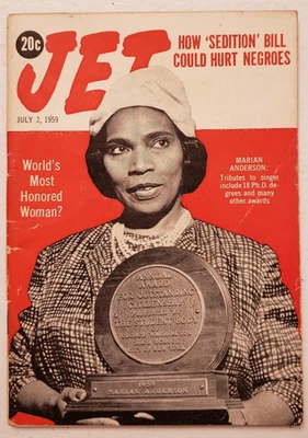 Jet Magazine July 2 1959 Marian Anderson~Sedition Bill~1950s Black History - Image 1 of 4