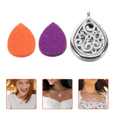  Collana Porta Profumo Diffusore Olii Essenziali Ciondolo Goccia D'acqua - Immagine 1 di 4