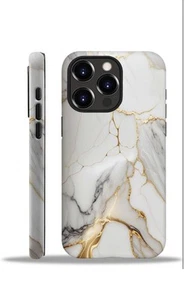 Funda blanca/dorada/gris/mármol iPhone 14 Pro Max - Imagen 1 de 6