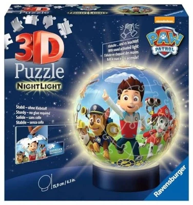 Ravensburger 11842 Paw Patrol – Puzzle a sfera, 72 pezzi, con luce notturna (v - Immagine 1 di 4