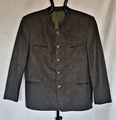 JACKET VINTAGE LODENFREY TRACHTEN OKTOBERFEST DIRNDL TYROL PLAID MENS US40 EU50 - Image 1 of 4