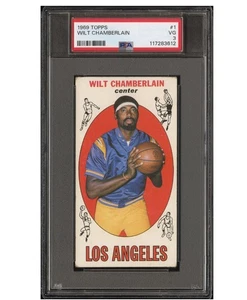 Wilt Chamberlain 1969 Topps Card #1 VG+ 3 PSA - Picture 1 of 2