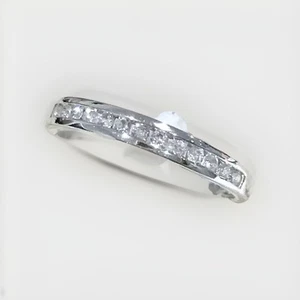 Diamond Eternity Ring. 50% set -0.18ct - 18ct Solid White Gold. Size K - Picture 1 of 5