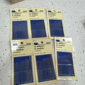 Agujas de mano Dritz Milliners 16/paquete tamaño 3/9, 56 M 39 nuevas paquete de 6 de 16 - Imagen 1 de 4