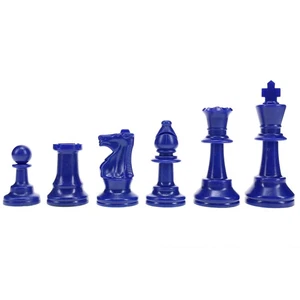WE Games Color Bright Plastic Staunton Tournament Chess Pieces with 3.75 in. - Picture 1 of 8