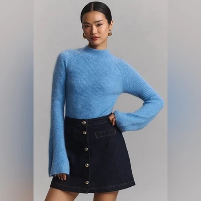 Suéter ANTHROPOLOGIE Cachemir Acanalado Cuello Simulado Nuevo con Etiquetas Talla XXS Foto 1 de 4