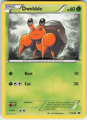 Dwebble 7/108 Common NM - Dark Explorers - Image 1 of 2