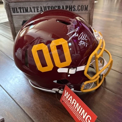 Jonathan Allen Washington Signed Black Riddell Full Size Authentic Helmet BAS  - Image 1 of 4