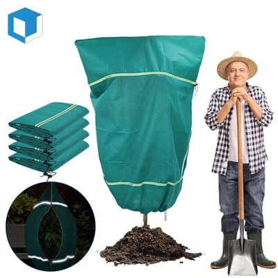 4 многоразовых чехла для растений 47 дюймов защита от заморозков зима с застежкой-молнией на шнурке - Изображение 1 из 4