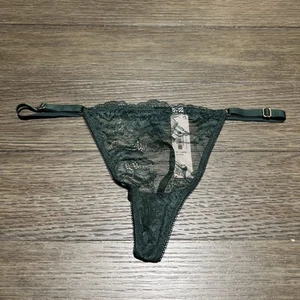 Victoria's Secret Very Sexy Lace V-String Low Rise High Leg Green Panty Medium - Picture 1 of 11